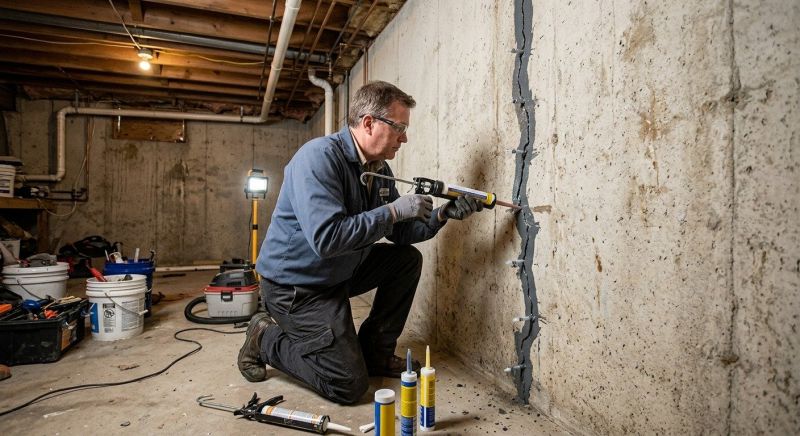 Basement Crack Repair in Ellington, CT