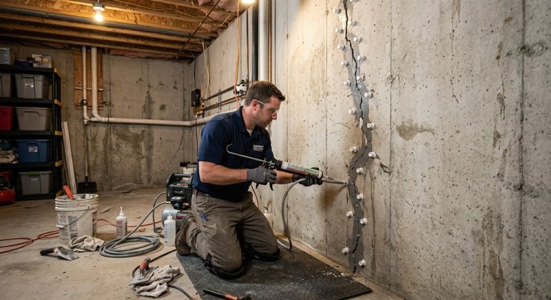 Basement Crack Repair in Ellington, CT
