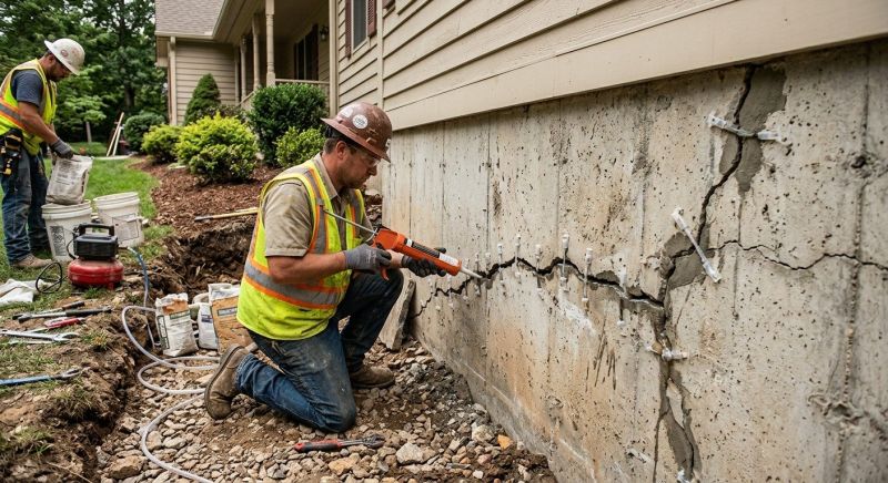 Cracked Foundation Repair in Brimfield, MA