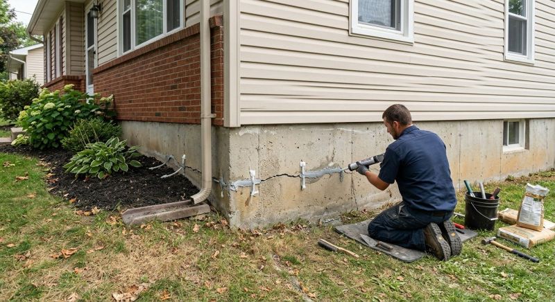 Cracked Foundation Repair in Suffield, CT