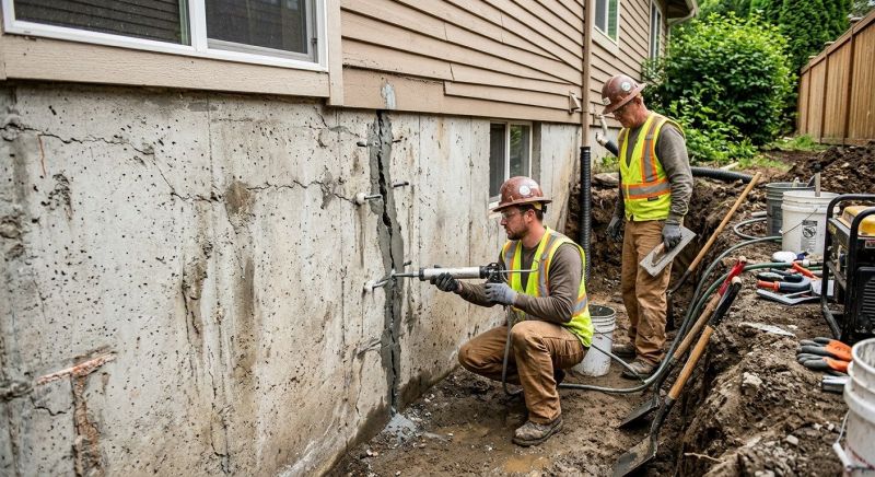 Cracked Foundation Repair in West Suffield, CT