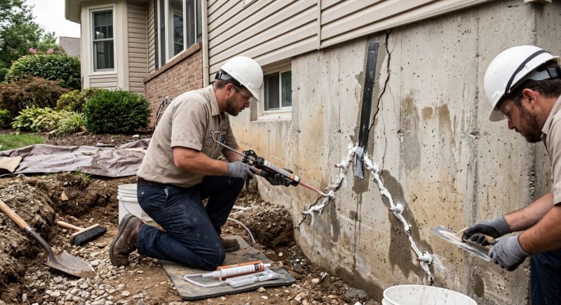 Foundation Crack Sealing in Ellington, CT