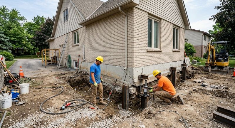 Helical Piers Installation in Ellington, CT