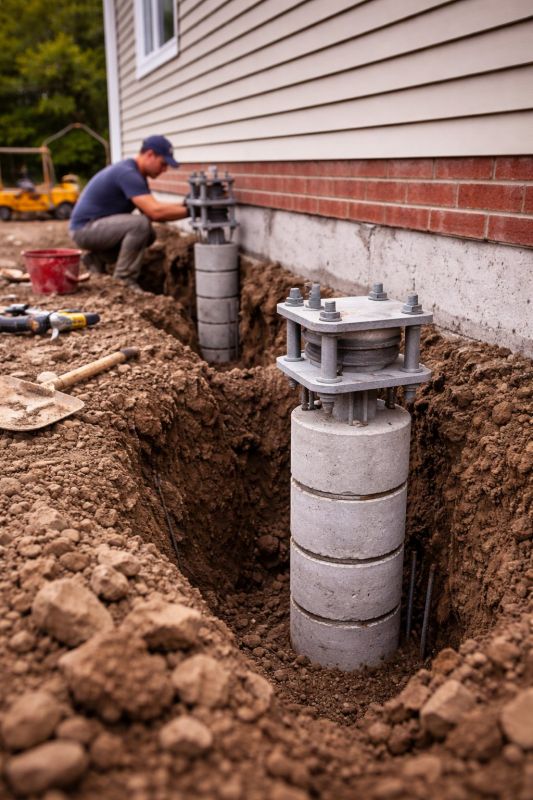 Helical Piers Installation in Ellington, CT