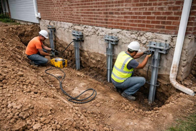 Helical Piers Installation in Ellington, CT
