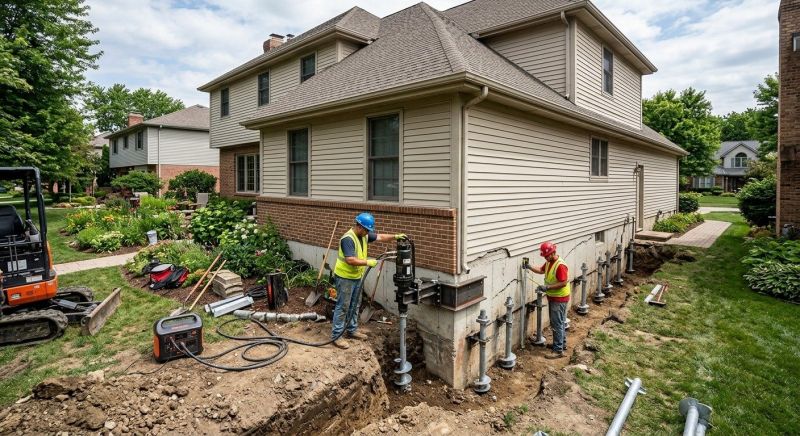 Helical Piers Installation in Ellington, CT