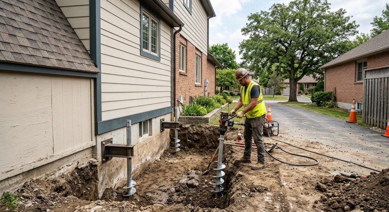 Helical Pile Installation in Ellington, CT