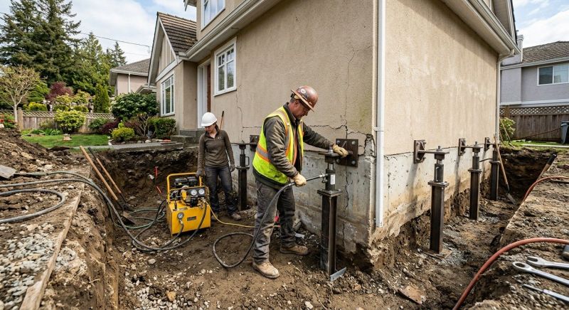 Sinking Foundation Repair in East Hampton, CT