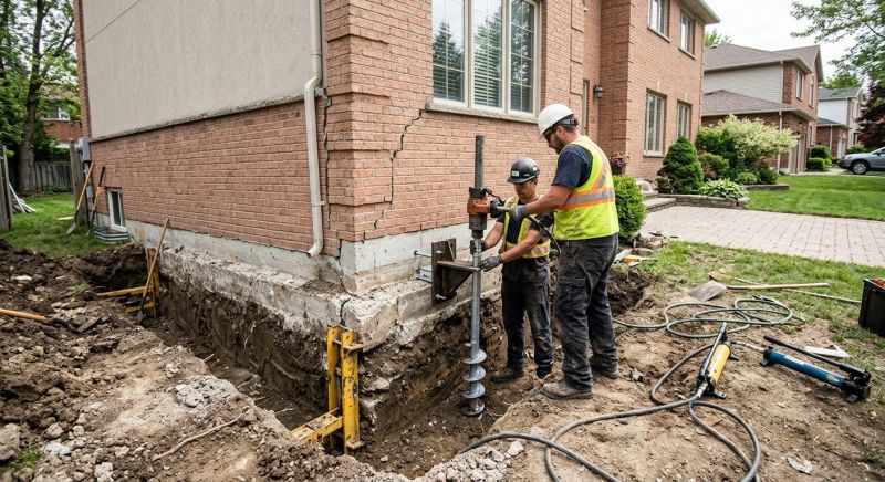 Sinking Foundation Repair in East Hampton, CT