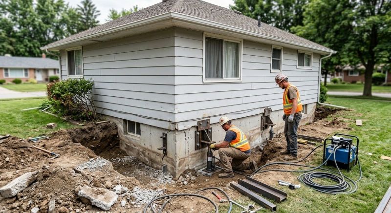 Sinking Foundation Repair in Suffield, CT