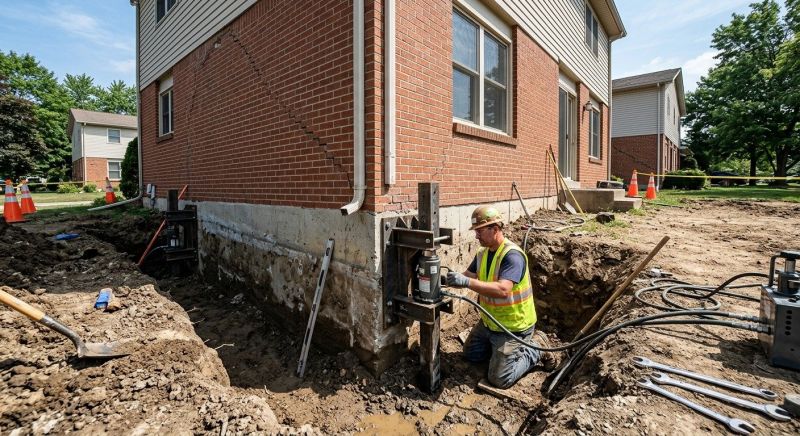 Sinking Foundation Repair in Weatogue, CT