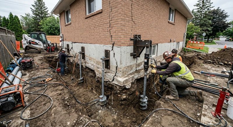 Sinking Foundation Repair in Windsor Locks, CT